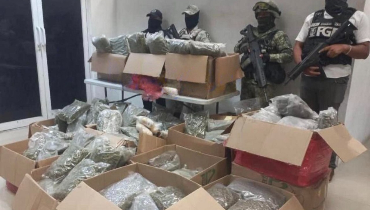 Hallan posible marihuana en 10 cajas de cartón en una casa de Playa del Carmen