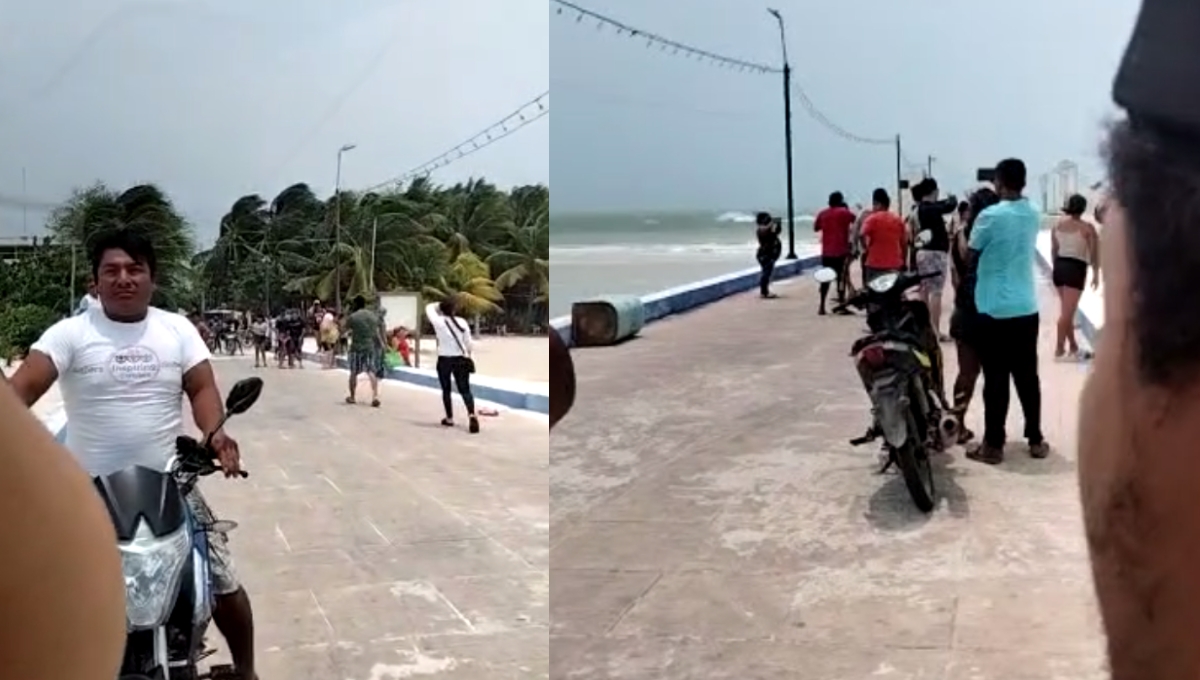 Pescadores y pobladores presencian el Cordonazo de la Santa Cruz en Celestún: VIDEO