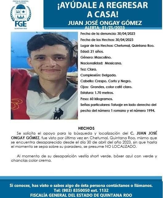 Las autoridades piden apoyo para localizar a Juan José Ongay Gómez