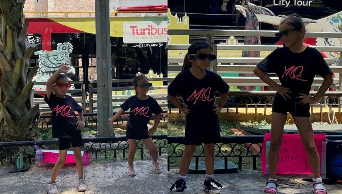 Niñas bailarinas muestran su talento en la Plaza Grande de Mérida para recaudar fondos