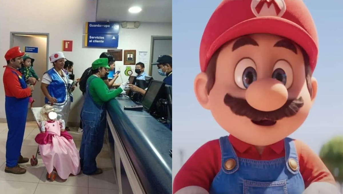 Familia de Chiapas llega al cine disfrazada de personajes de Mario Bros y se vuelve viral