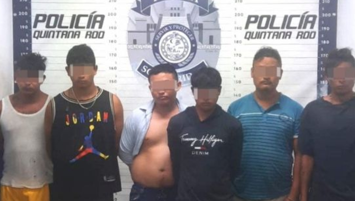 Detienen a 6 hombres en Playa del Carmen con más de 100 dosis de droga