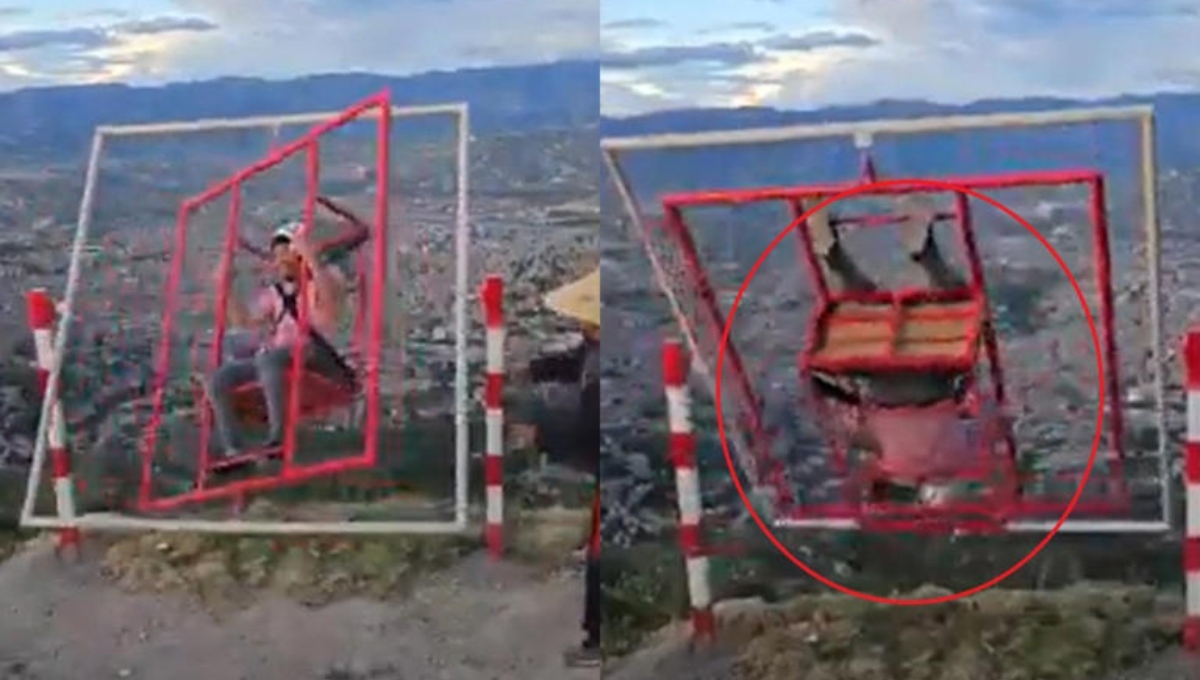 En Perú un turista cae a barranco tras romperse un juego extremo