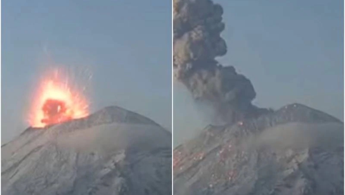 Se registran fuertes explosiones en el volcán Popocatépetl: VIDEO