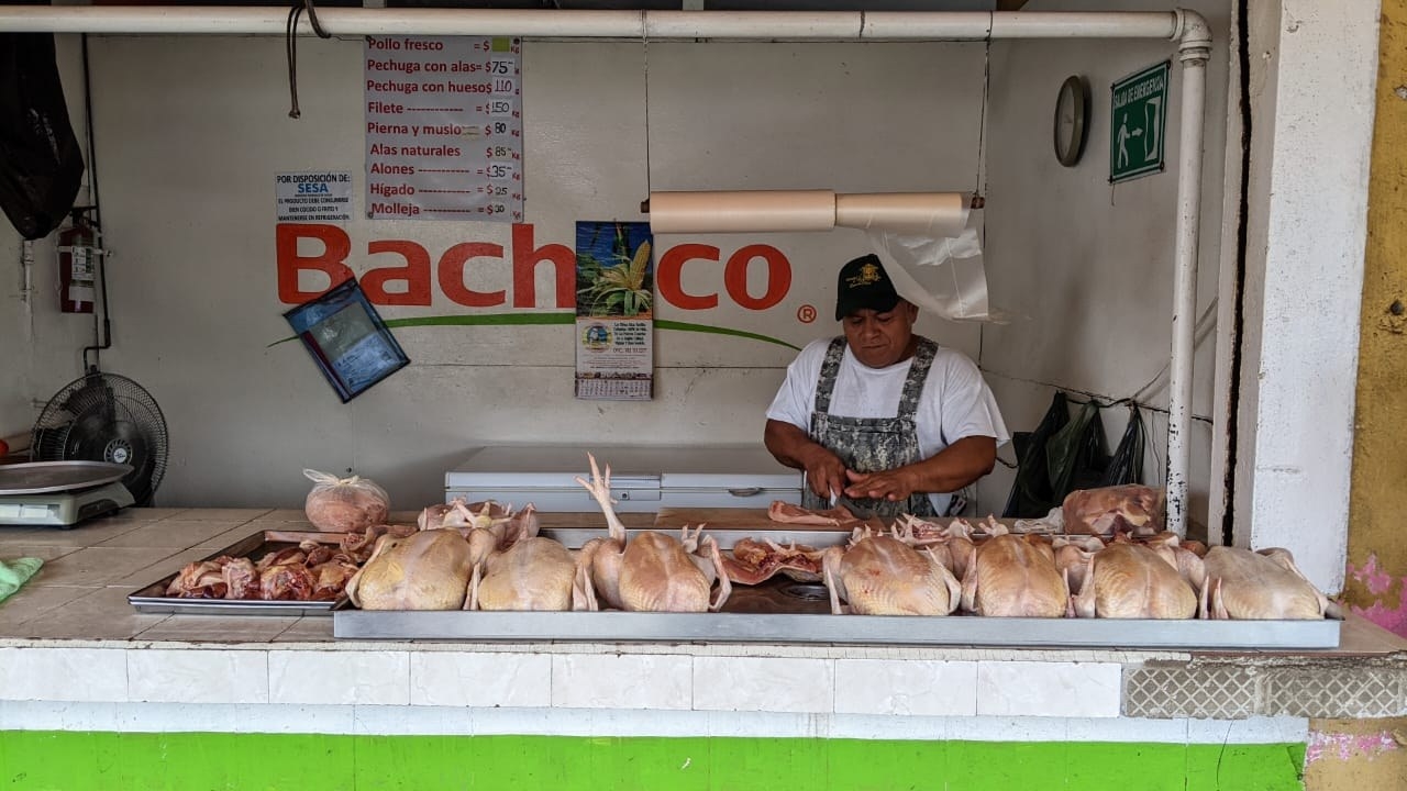Durante un recorrido que se hizo el pasado mes de marzo, en diversos expendios de los mercados el kilogramo del ave rondaba entre 55 y 60 pesos