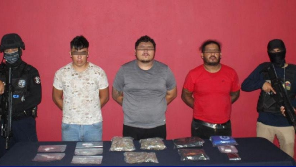 Arrestan a tres 'dealers' en Cancún con 174 dosis de drogas
