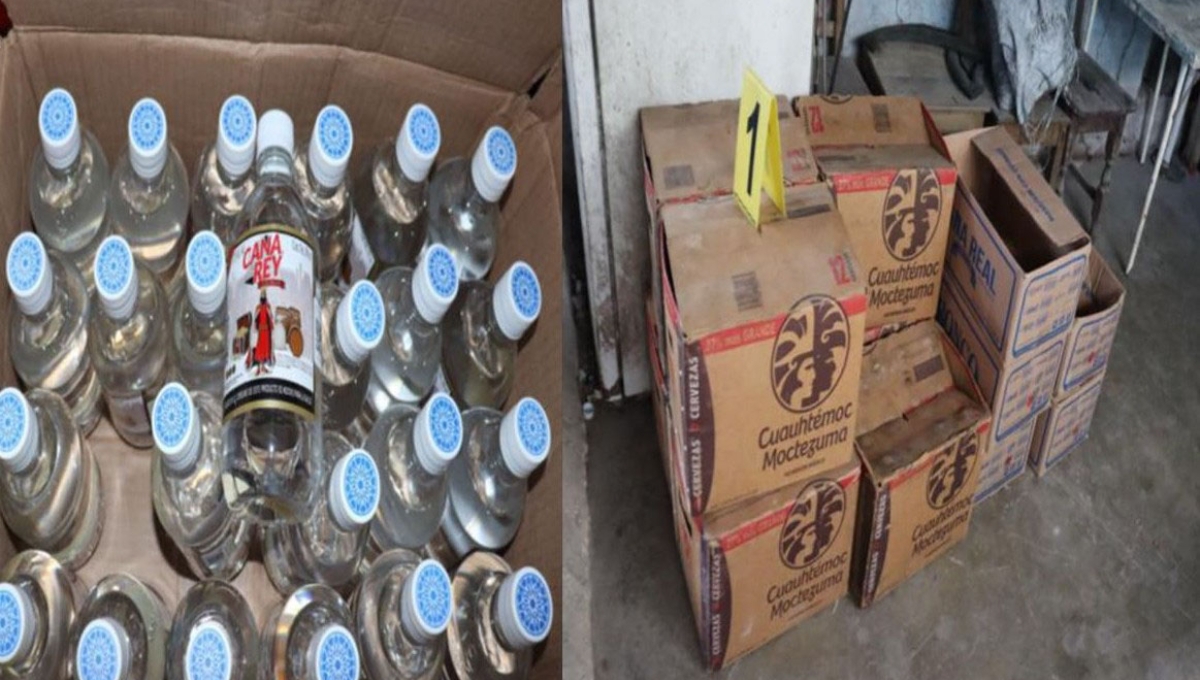 Decomisan 24 botellas de licor y siete cartones de cerveza por venta ilegal en Escárcega