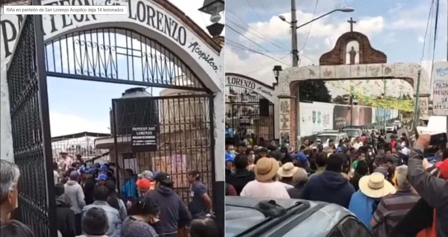 Así fue la pelea en un panteón de San Lorenzo Acopilco en Cuajimalpa: VIDEO
