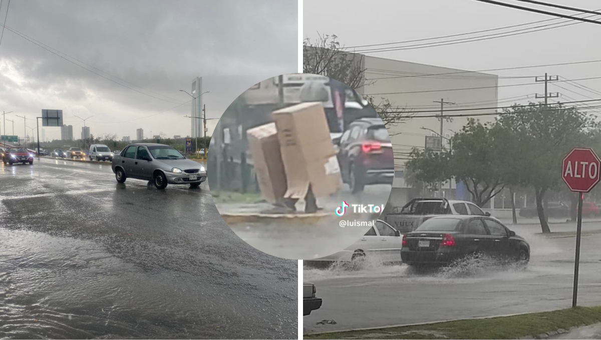 Ante la falta de impermeables y paraguas, las cajas de cartón