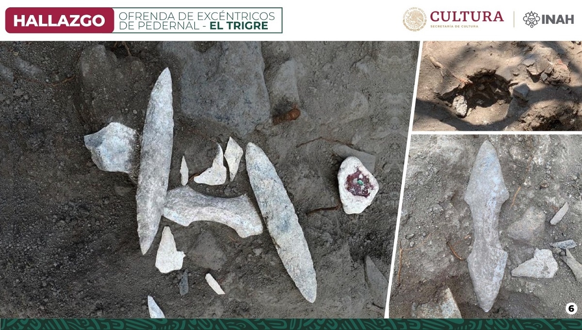 Tren Maya: INAH halla cuchillos de pedernal en la zona arqueológica El Tigre