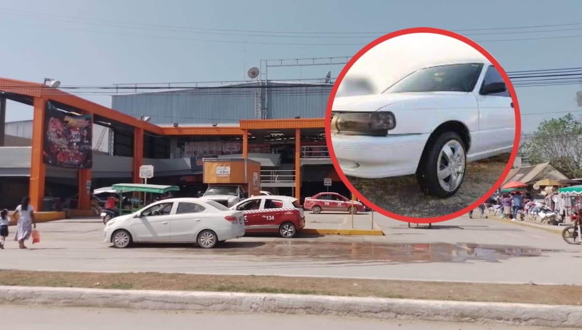 Roban auto dentro del estacionamiento de un súper de Escárcega, Campeche