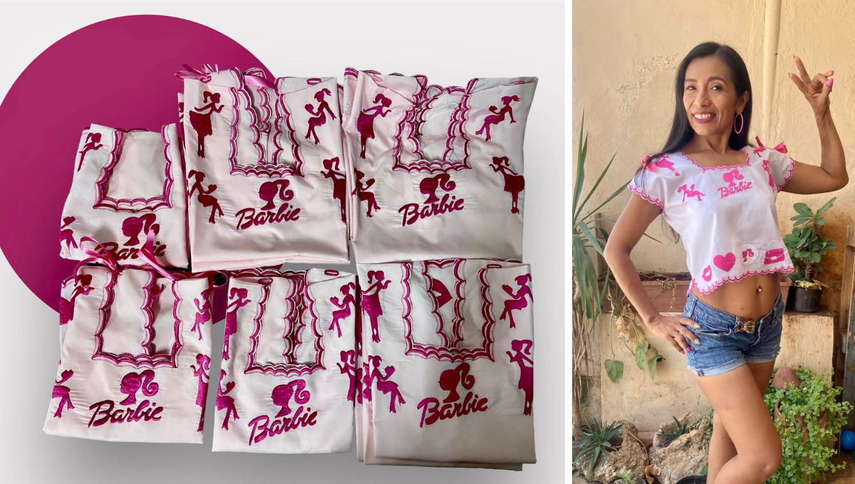Diseñadora yucateca se hace viral por crear un hipil inspirado en Barbie