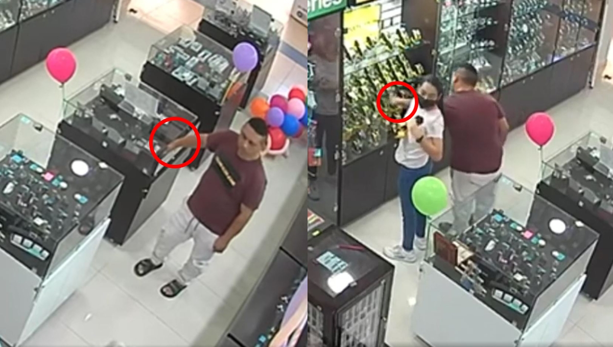 Exhiben a hombre por robar un reloj en Macroplaza, en Mérida: VIDEO