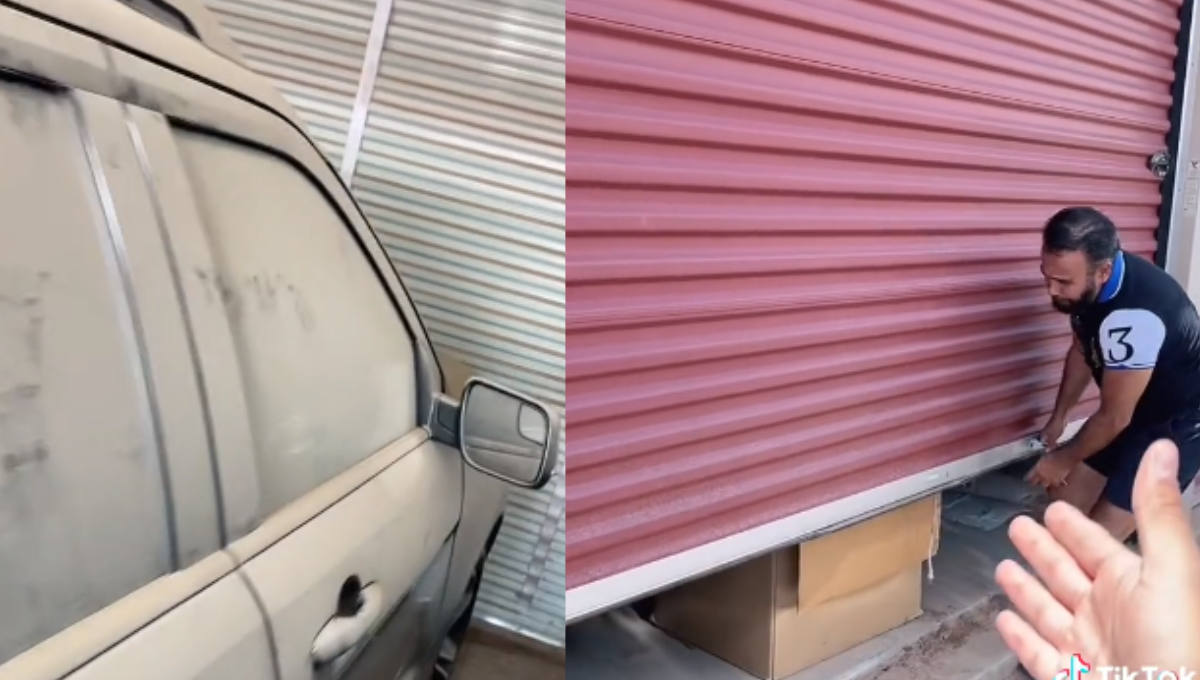 Tiktoker compra bodega y descubre una camioneta 'nueva': VIDEO