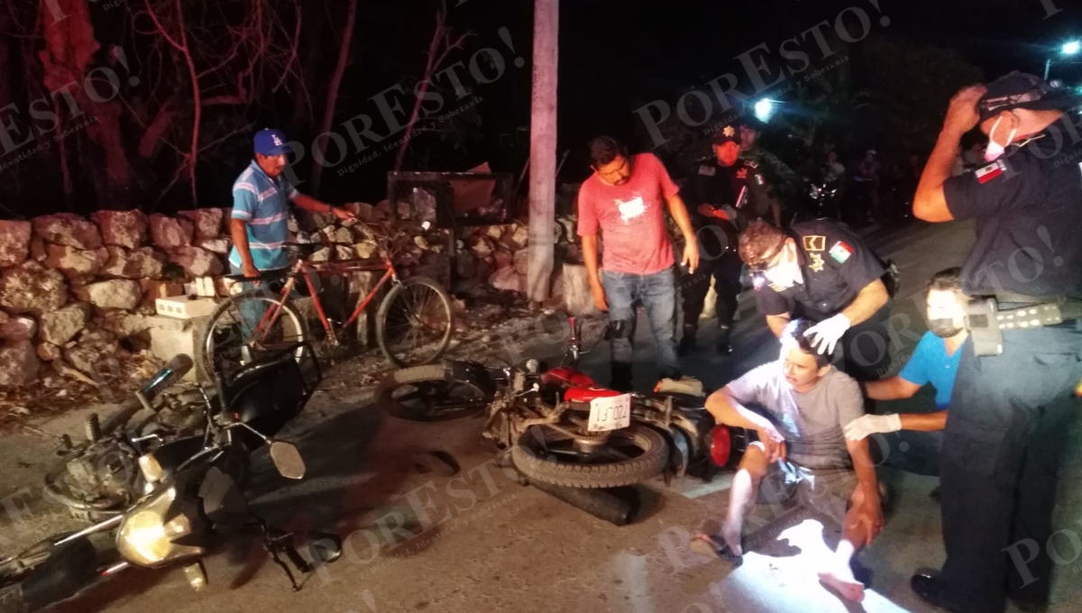 Aparatoso accidente entre motociclistas en Buctzotz deja dos personas lesionadas