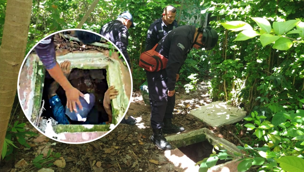 Hombre se esconde en un sumidero tras ser descubierto robando en Tizimín