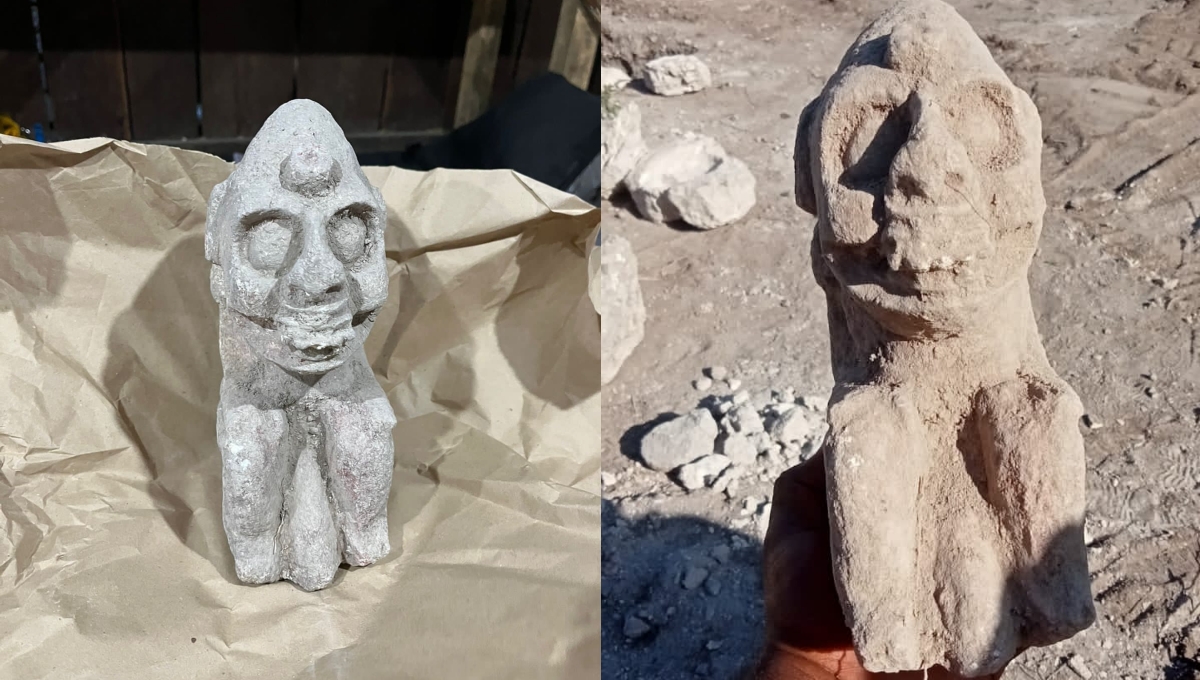La escultura fue hallada en el poblado de Conhuas del Tramo 7 Chetumal-Escárcega