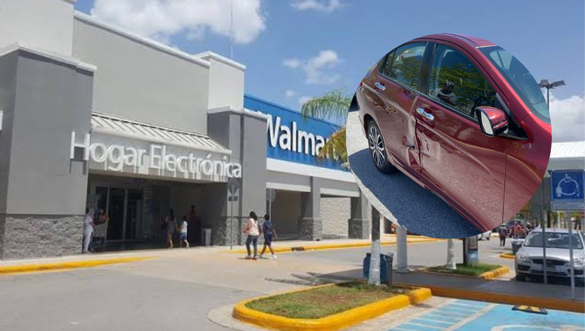 Trailero choca un auto y se esconde en el estacionamiento de un Walmart en Campeche