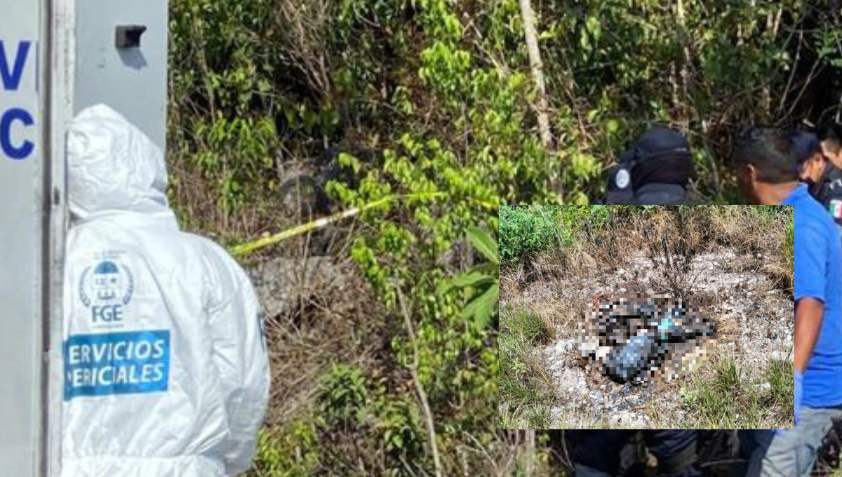 Encuentran cadáver descuartizado y quemado en la carretera Cancún-Mérida