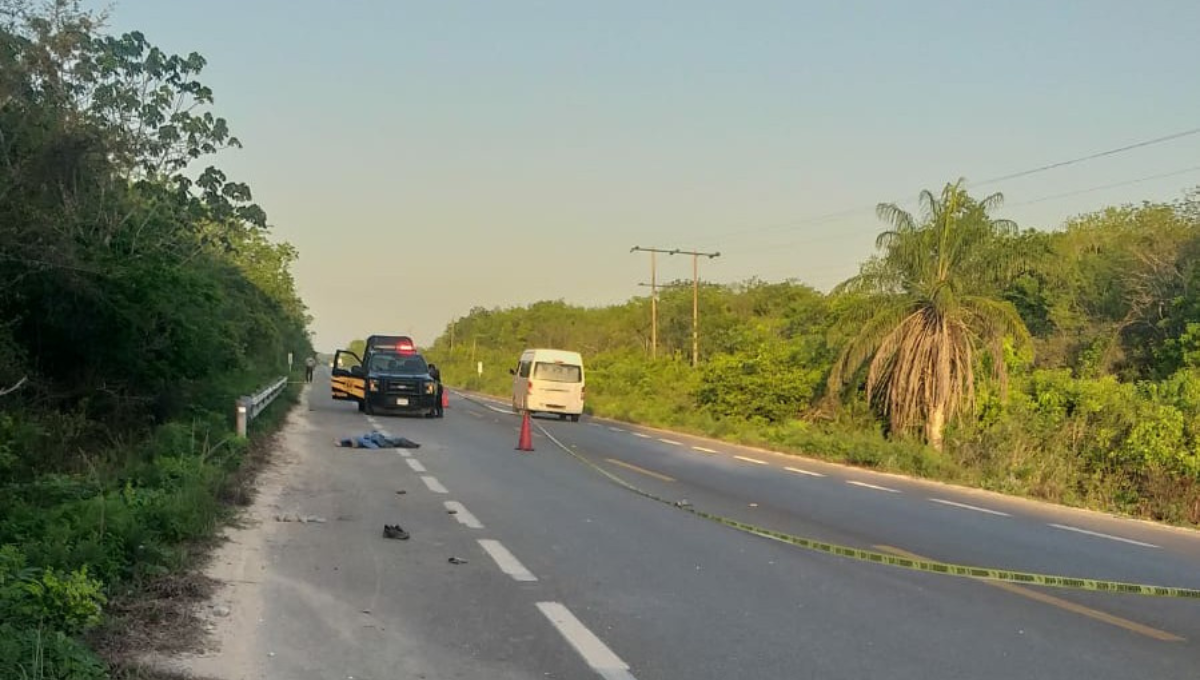 Encuentran a mujer muerta en mitad de la carretera Mérida-Cancún