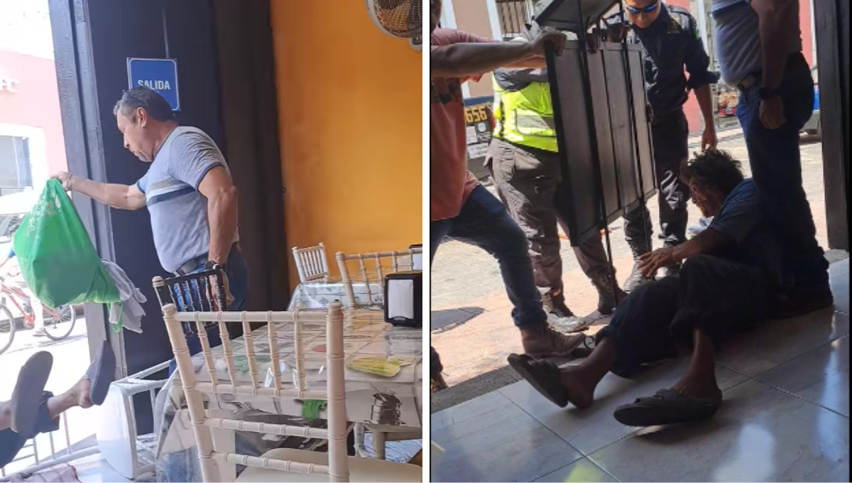 Hombre ataca a un indigente que pedía comida en una fonda de Valladolid: VIDEO