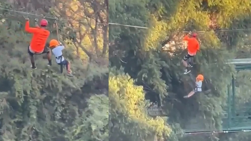Niño cae de una tirolesa de 12 metros de altura en Parque Fundidora en Monterrey: VIDEO