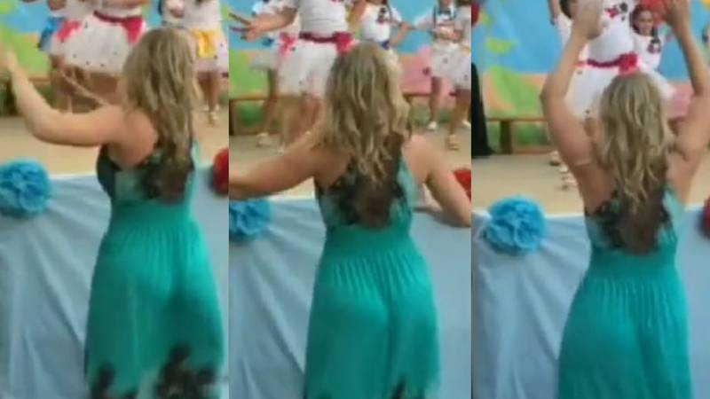 Maestra hace baile atrevido en festival escolar