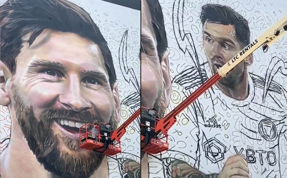 Recibirán a Leo Messi con un impresionante mural de 20 metros en Miami: VIDEO