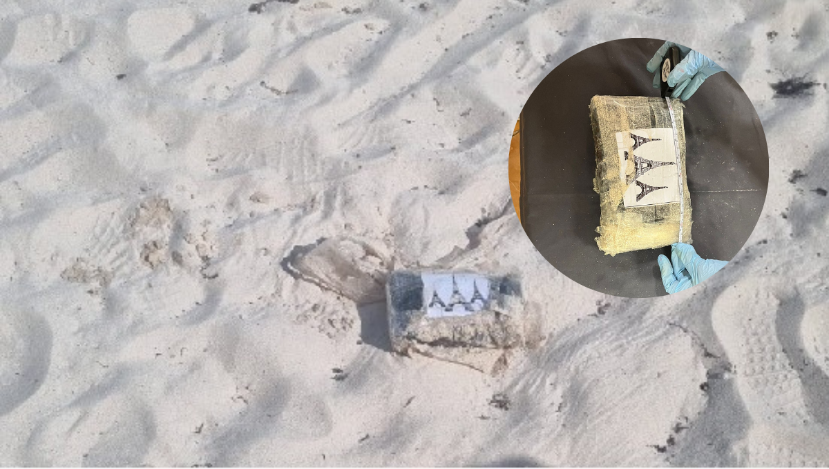 Marina encuentra ladrillo de cocaína en playas de Tulum