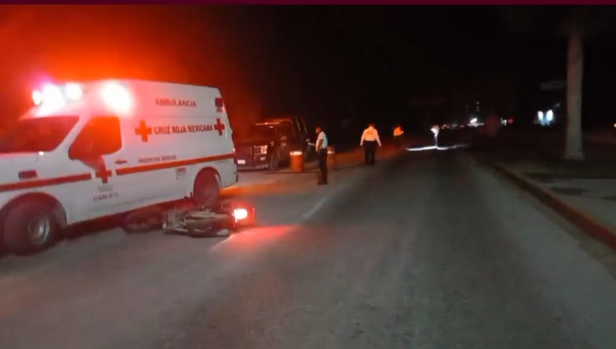 Motociclista derrapa al conducir a exceso de velocidad de la vía Escárcega-Villahermosa