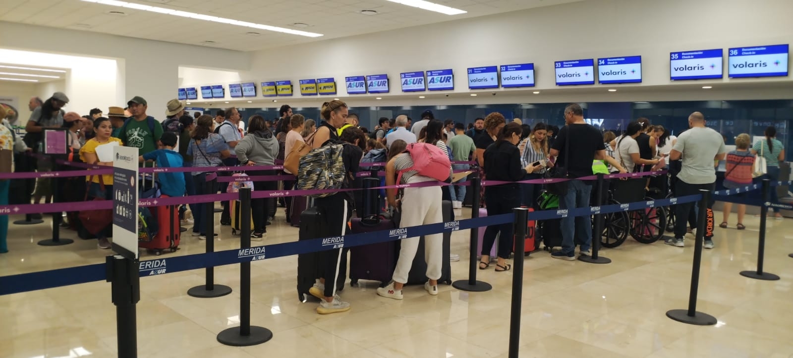Se registró gran movilidad de pasajeros en el aeropuerto de Mérida