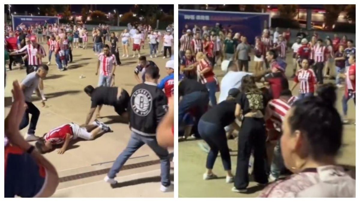 Aficionados de Chivas se agarran a golpes tras eliminación en la Leagues Cup: VIDEO