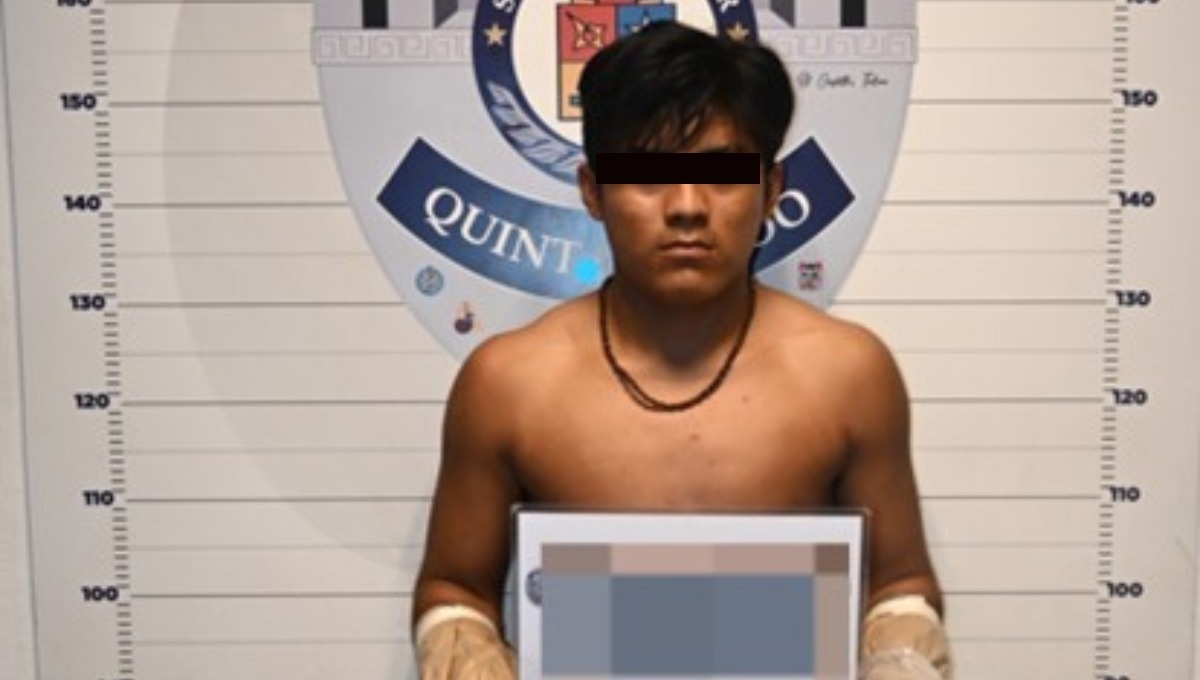 El joven fue detenido en la Supermanzana 259 de Cancún