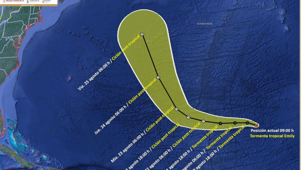 Clima Quintana: Se forma Tormenta Tropical Emily en el Océano Atlántico
