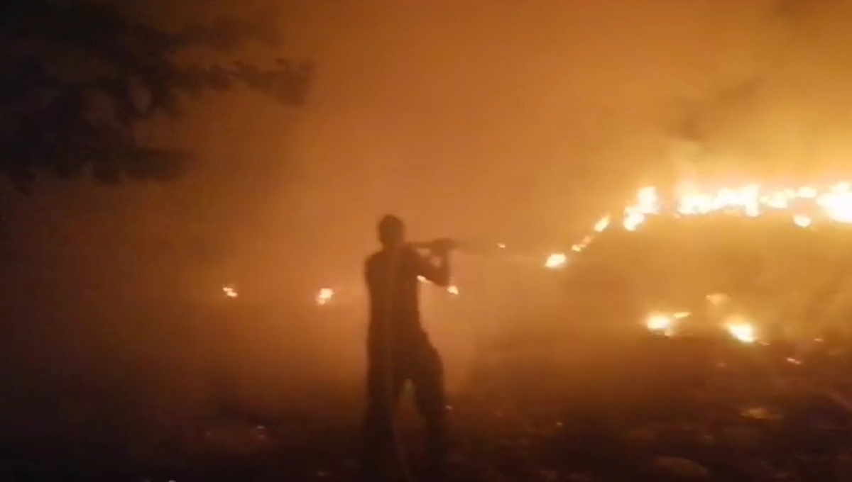 Se incendia relleno sanitario en Valladolid; llamas duraron más de dos horas