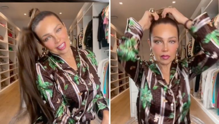 Thalía pierde la peluca durante baile y se vuelve viral en redes sociales