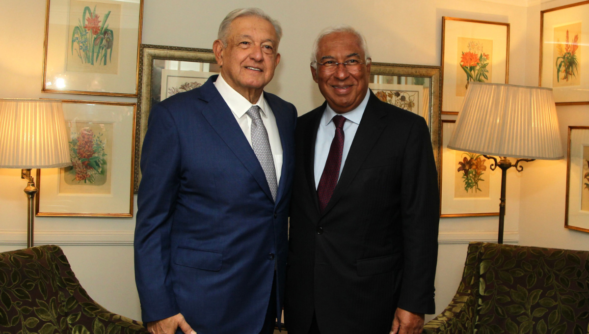 La reunión bilateral México-Portugal fue la primera actividad de AMLO en Chile este domingo