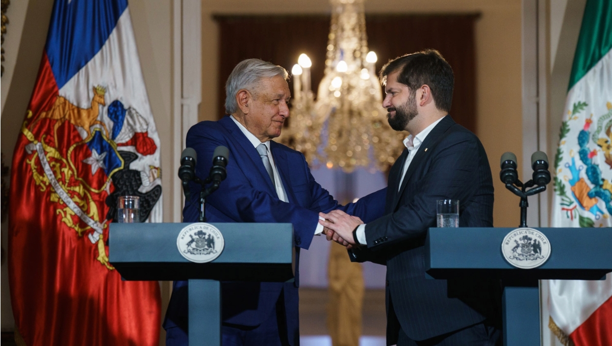 El presidente de México, Andrés Manuel López Obrador y Gabriel Boric, su similar de Chile