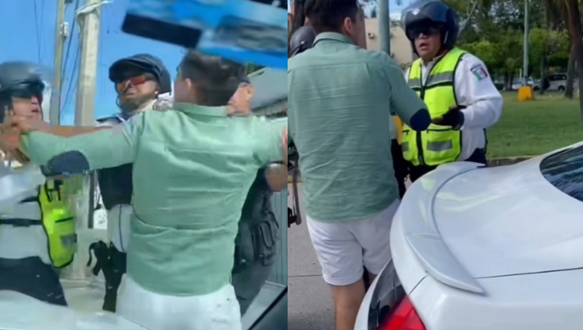Ruabogado, tiktoker del Estado de México, protagoniza pelea con policías en Cancún: VIDEO