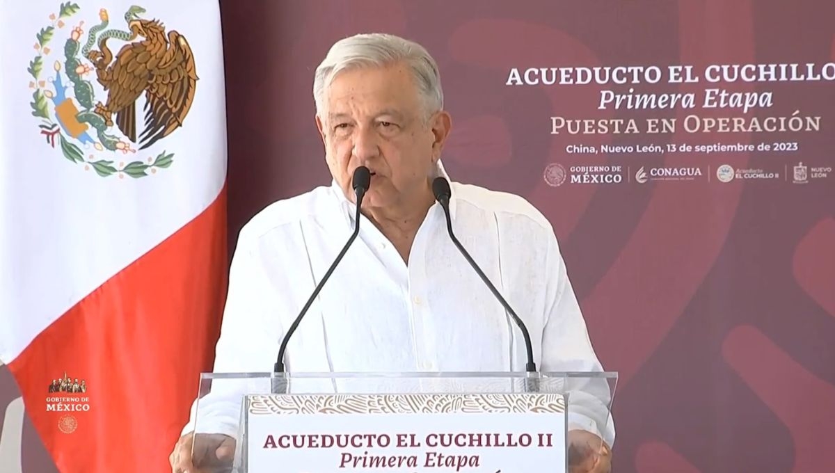 Andrés Manuel López Obrador puso en marcha acueducto El Cuchillo II