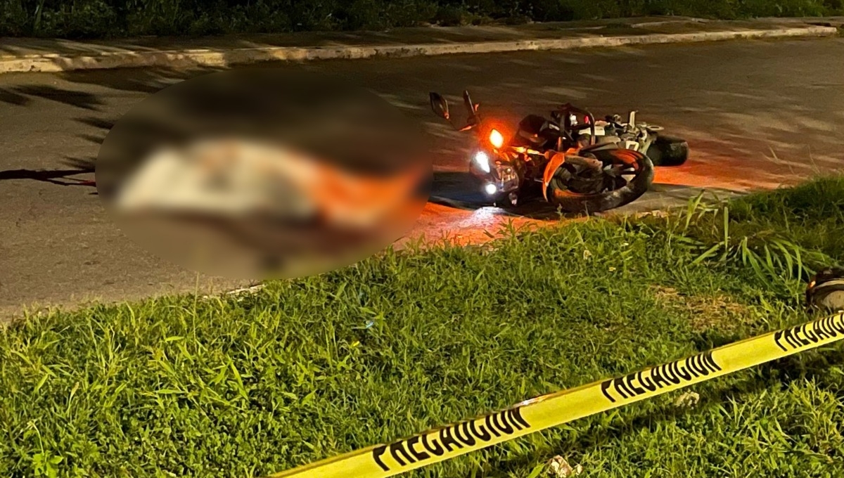 Motociclista muere al derrapar en Campeche; no llevaba puesto el casco