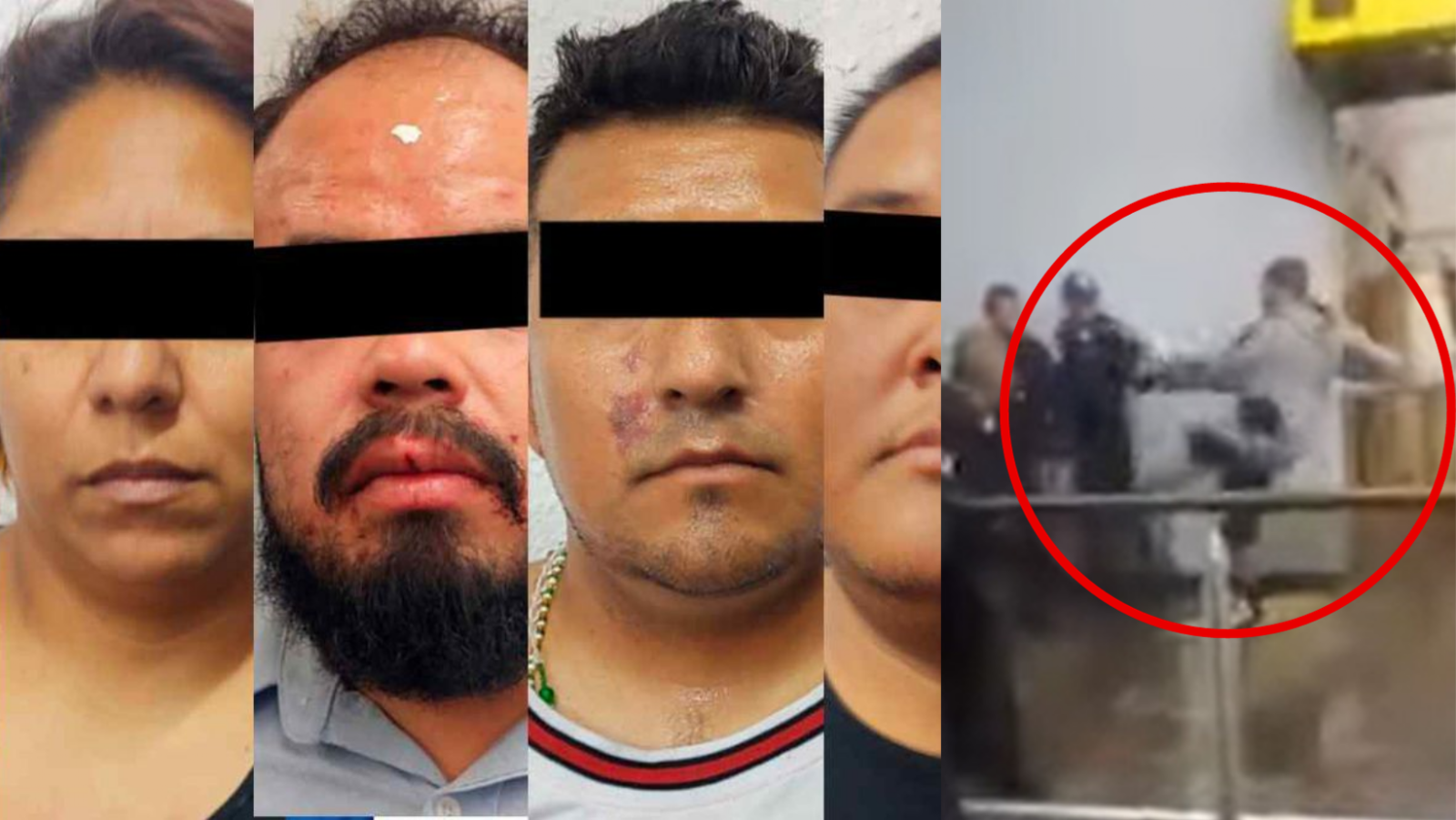 Aseguran a 5 hombres que golpearon a policías en el Metro Pantitlán