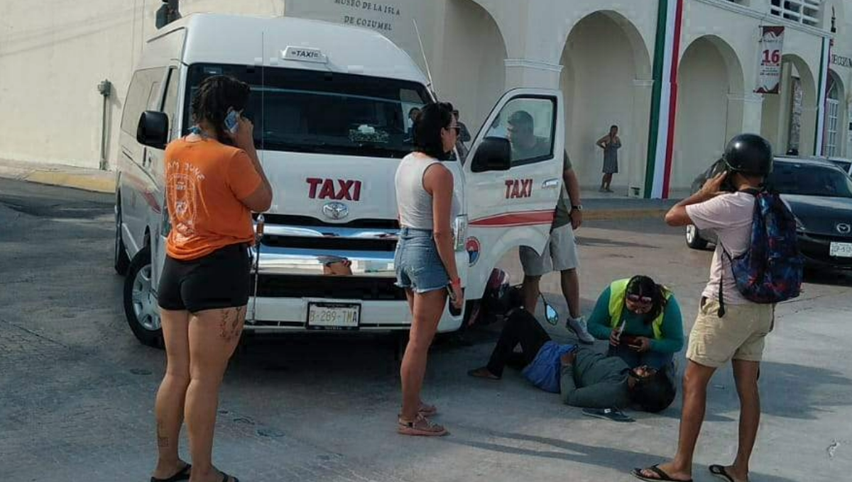 Choque en Cozumel deja a una motociclista herida