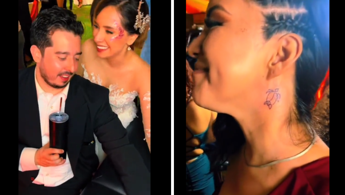 En Guadalajara, novios dan tatuajes gratis el día de su boda: VIDEO