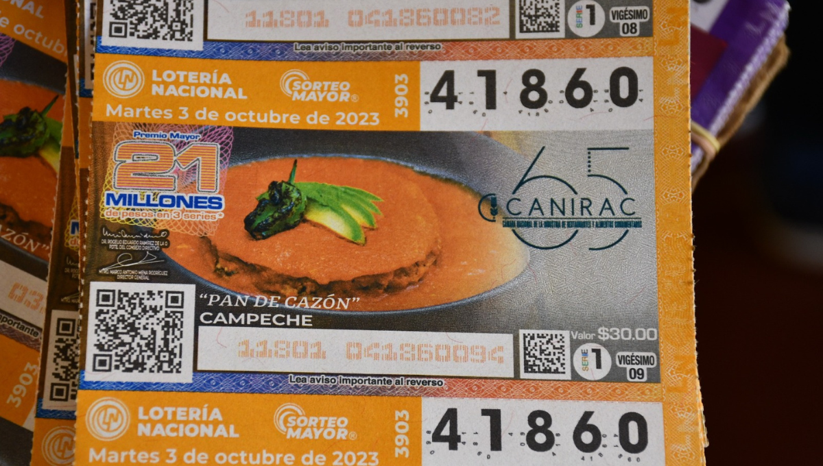 Pan de cazón de Campeche protagoniza 'cachito' de la Lotería Nacional