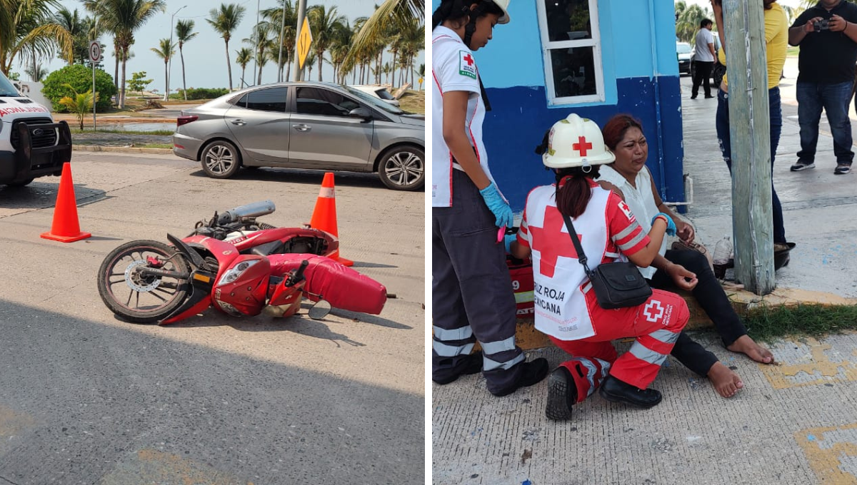 Camioneta atropella a dos mujeres en motocicleta en Ciudad del Carmen