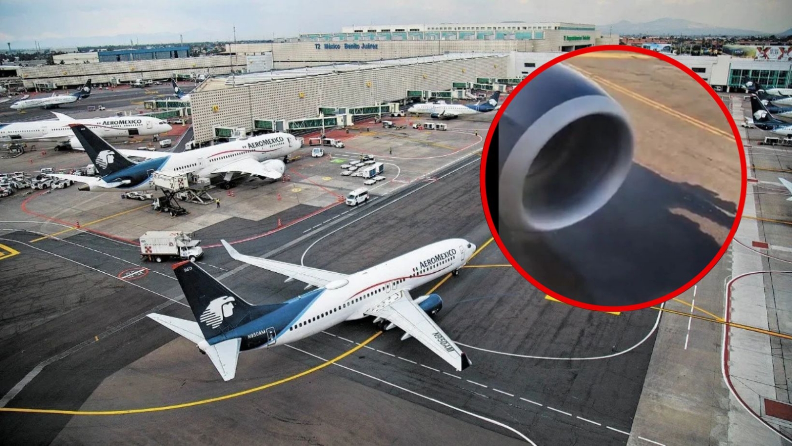 Avión de Aeroméxico presenta fuga de combustible poco antes de despegar del AICM: VIDEO