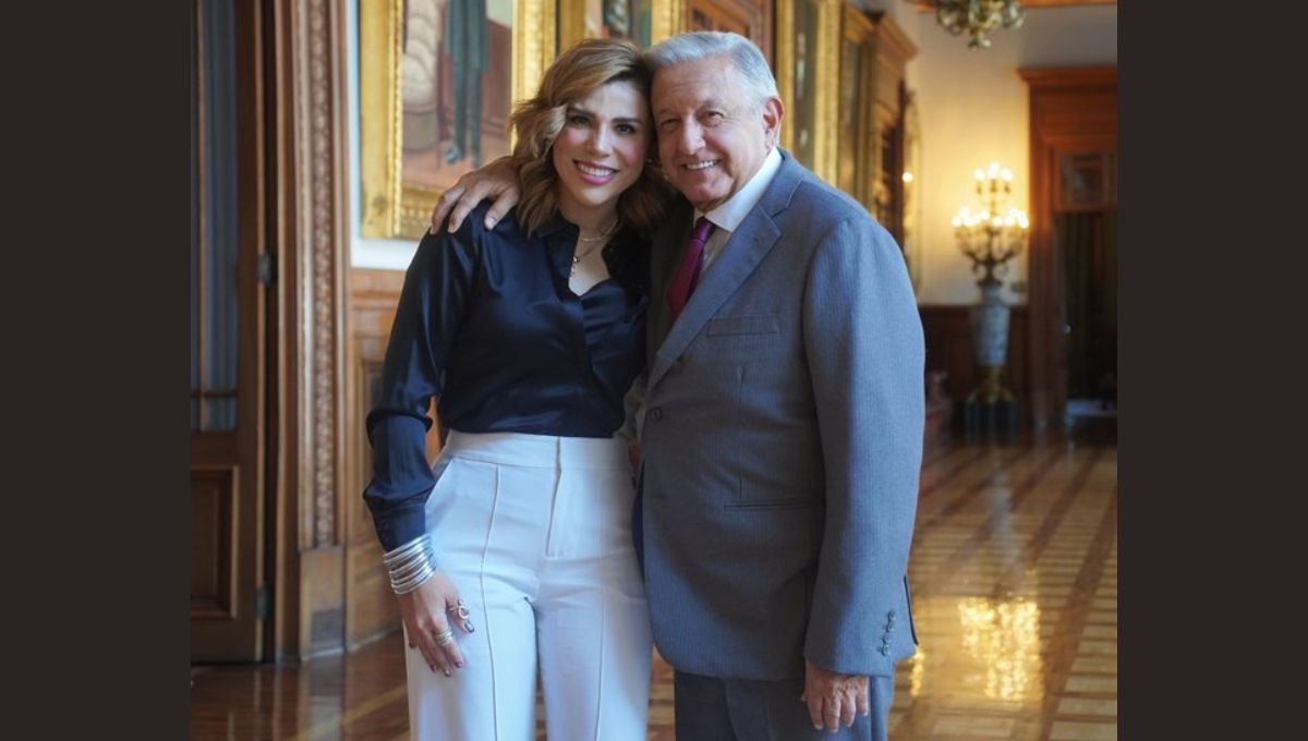 AMLO recibe en Palacio Nacional a gobernadora de Baja California, Marina del Pilar
