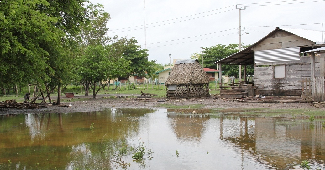 Fuga de agua crea una laguna artificial en Felipe Carrillo Puerto, Quintana Roo