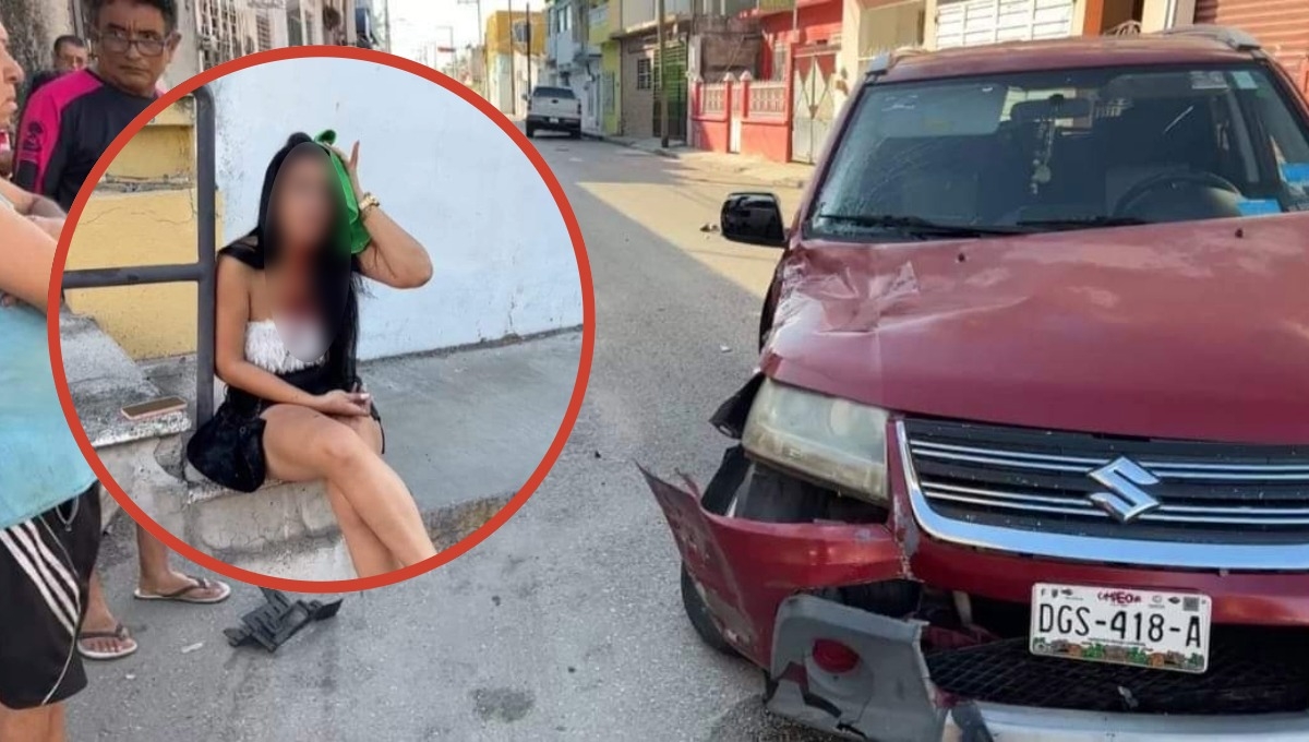 Mujer de Quintana Roo termina con lesiones en la cabeza tras causar accidente en Ciudad del Carmen